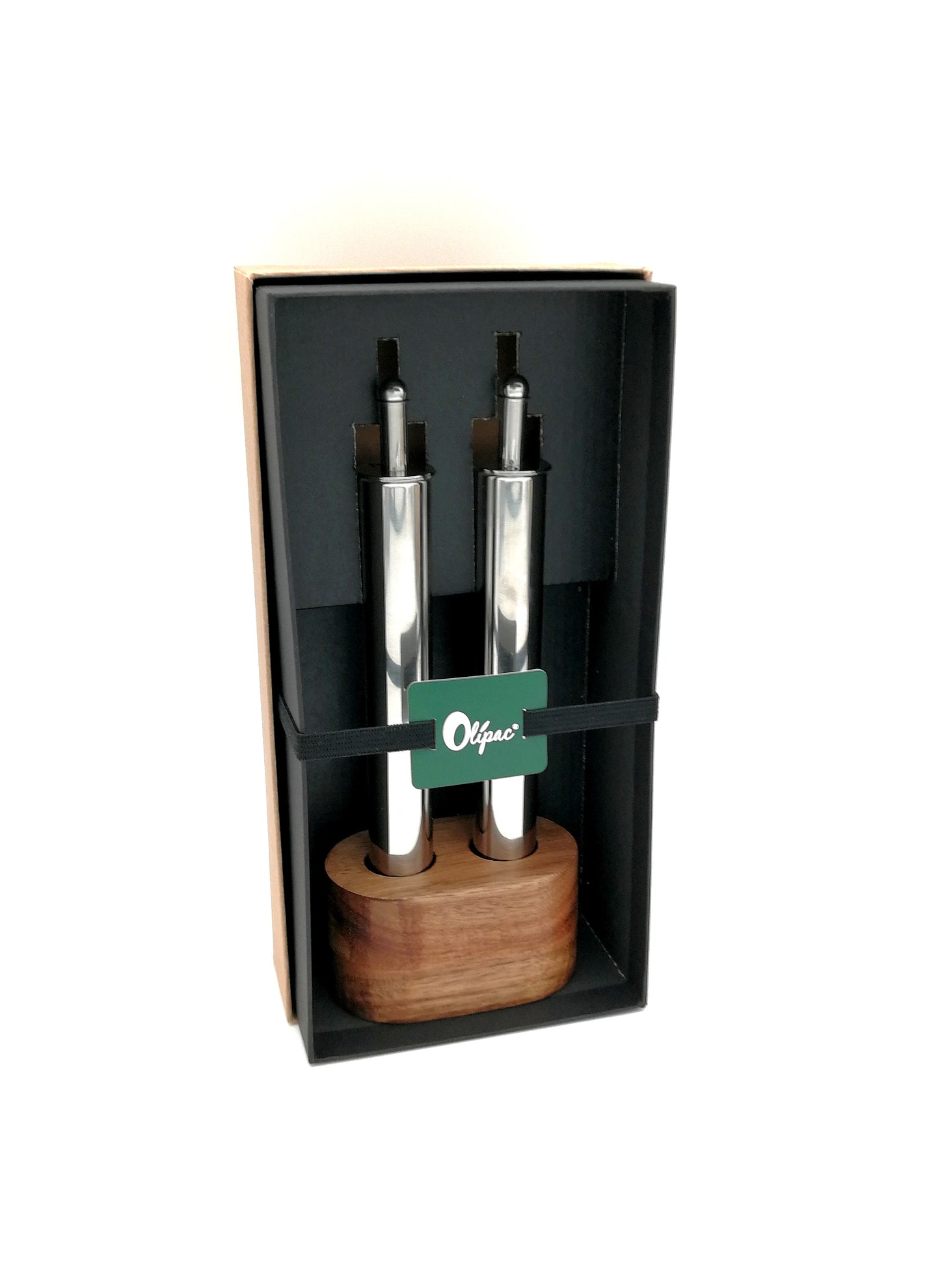 Oil & Vinegar tubes in Wooden Holder