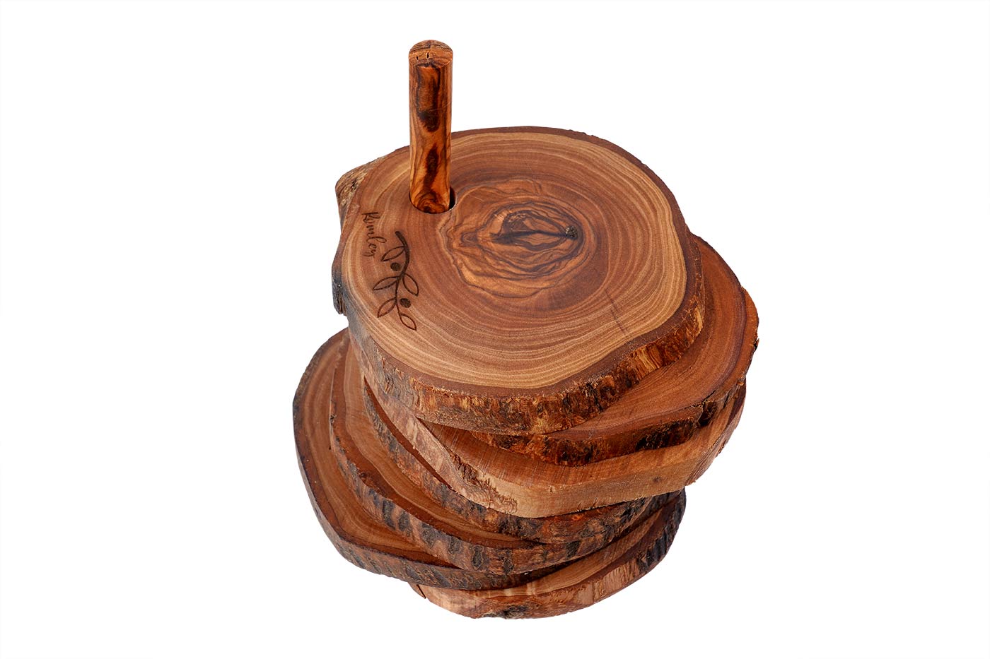 Olive Wood Rustic coaster set