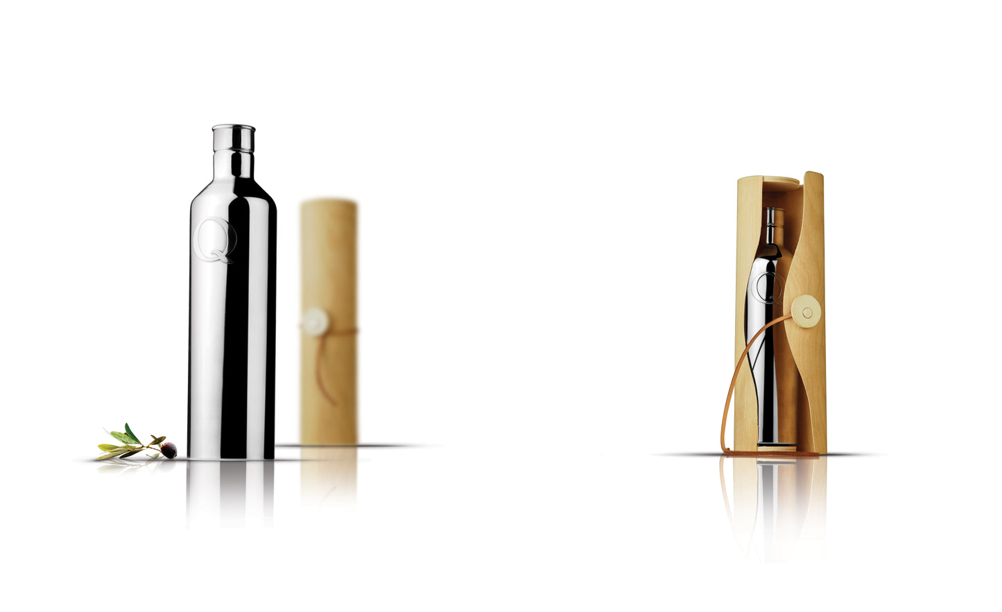 Olive Oil 250ml Stainless Steel Bottle in Scroll