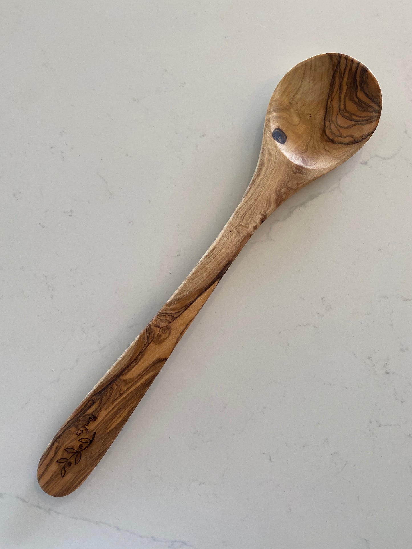 Olive Wood Large Round Spoon 28cm
